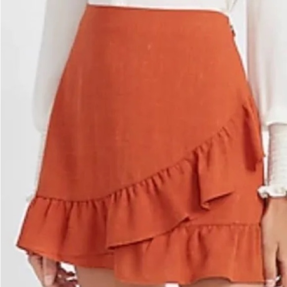 Express Asymmetrical Orange Skirt